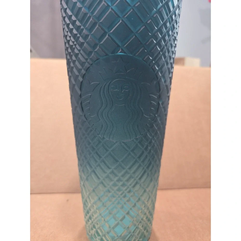 Starbucks Teal Studded Tumbler Cup 24 oz Venti Cold Cup With Lid No Straw